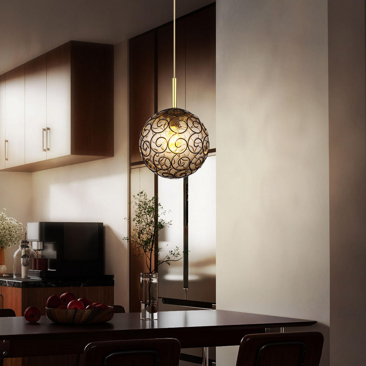 LED HÄNGELEUCHTE FITZ Grau Rauchglas - Grau, Glas (25/25/120cm) - Globo Lighting