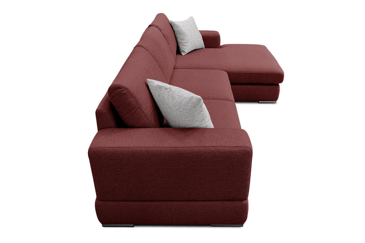 ECKSOFA OTTO 4-Sitzer, bordeaux - Bordeaux, Holzwerkstoff/Textil (279/159cm) - Courtois Laville