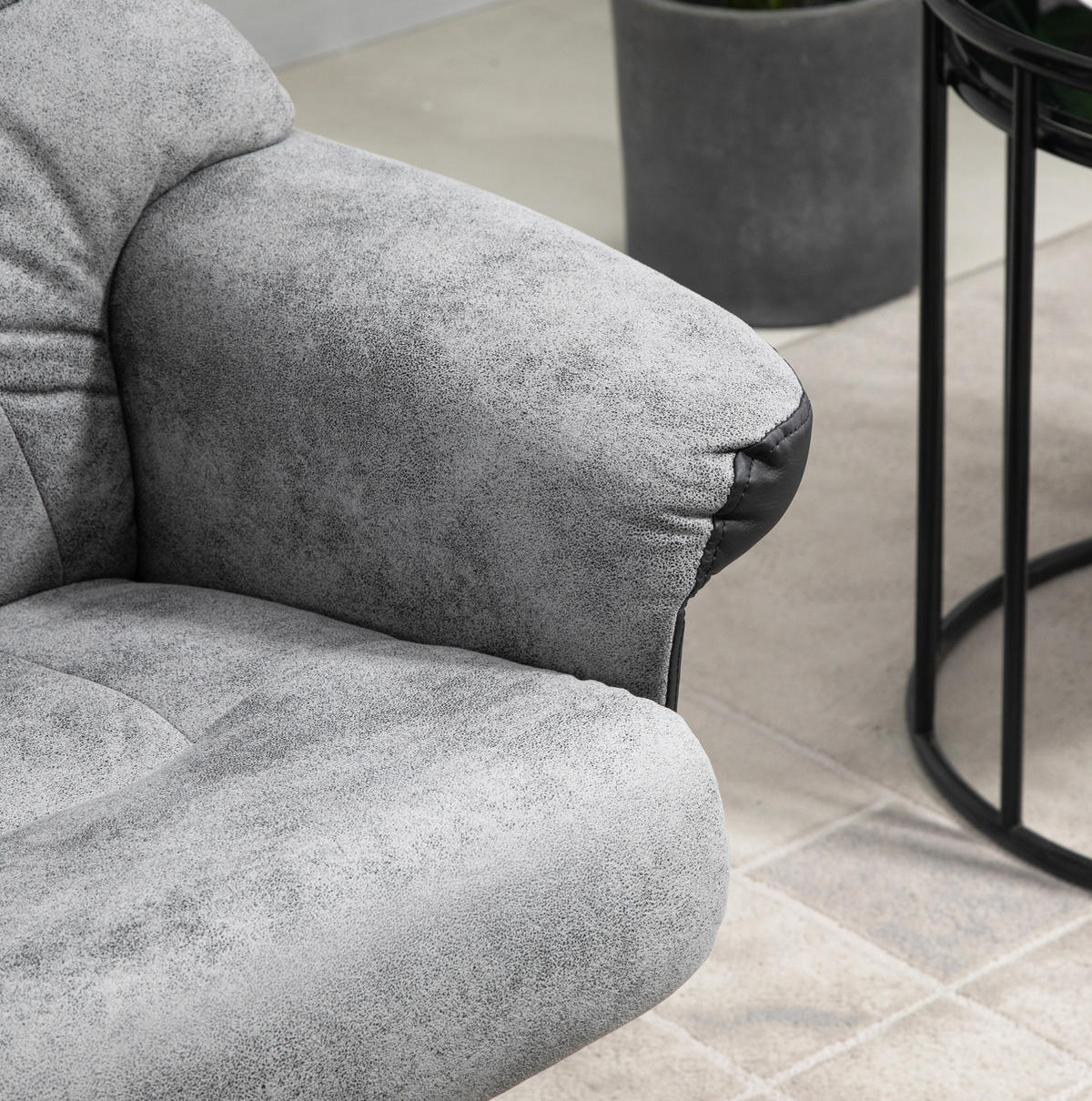 RELAXSESSEL 78/109/82.5 cm Grau aus Polyester mit Liegefunktion - Grau, Textil (82.5/109/78cm) - OKMYHOME