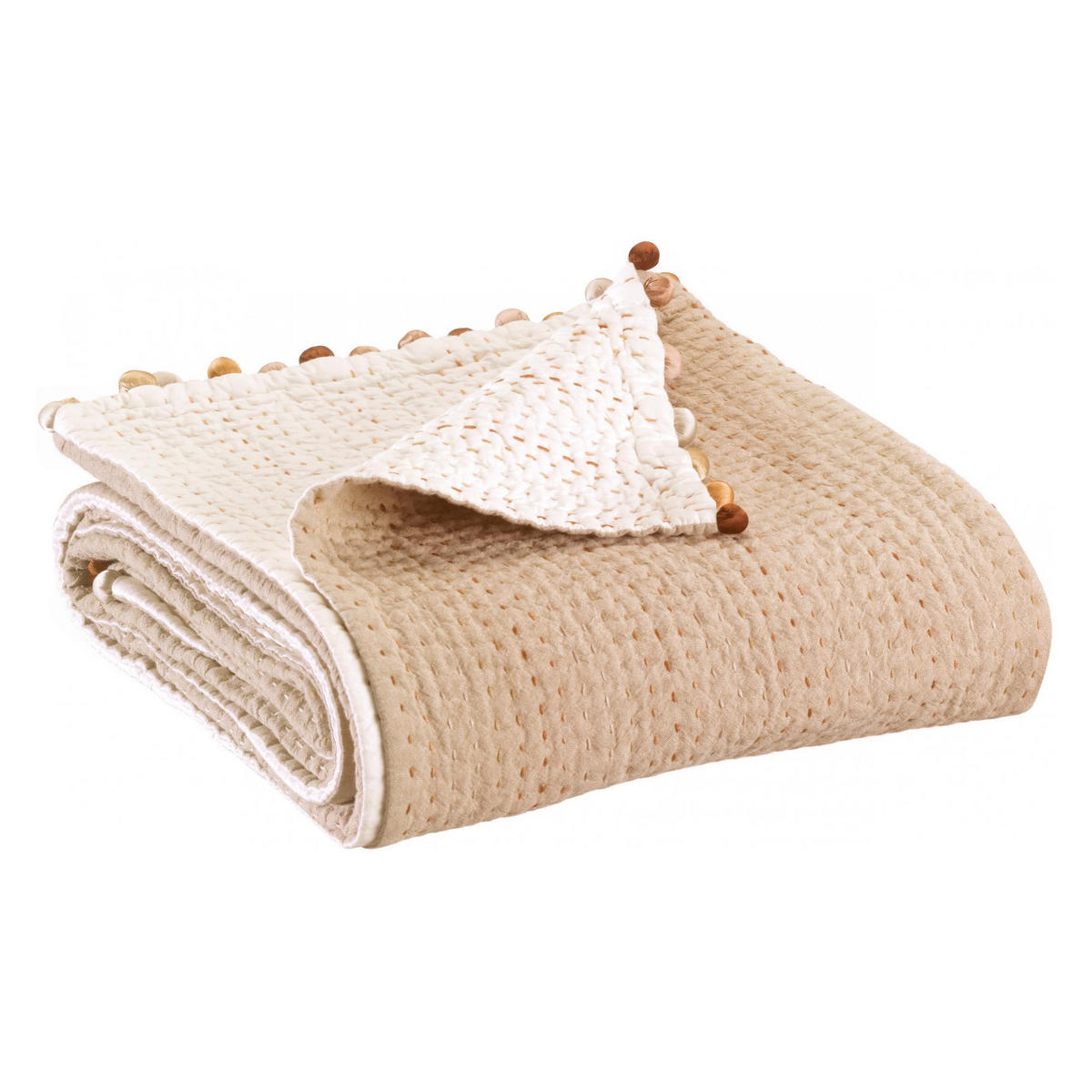 EINFARBIGE DECKE Gastounet sein 140 x 200 cm - Multicolor, Textil (140/200cm) - Vivaraise