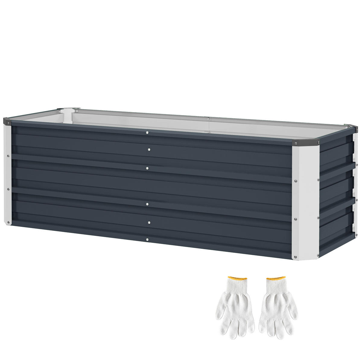 HOCHBEET DE-05329 Stahl, mit Handschuhen Kohlegrau - Grau, Metall (125/44/47cm) - ComfortXL