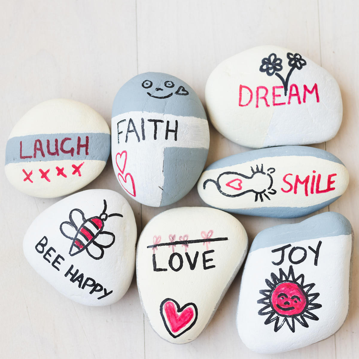 MALSTEINE - Creme, Stein (7/1.5/6.5cm) - Relaxdays