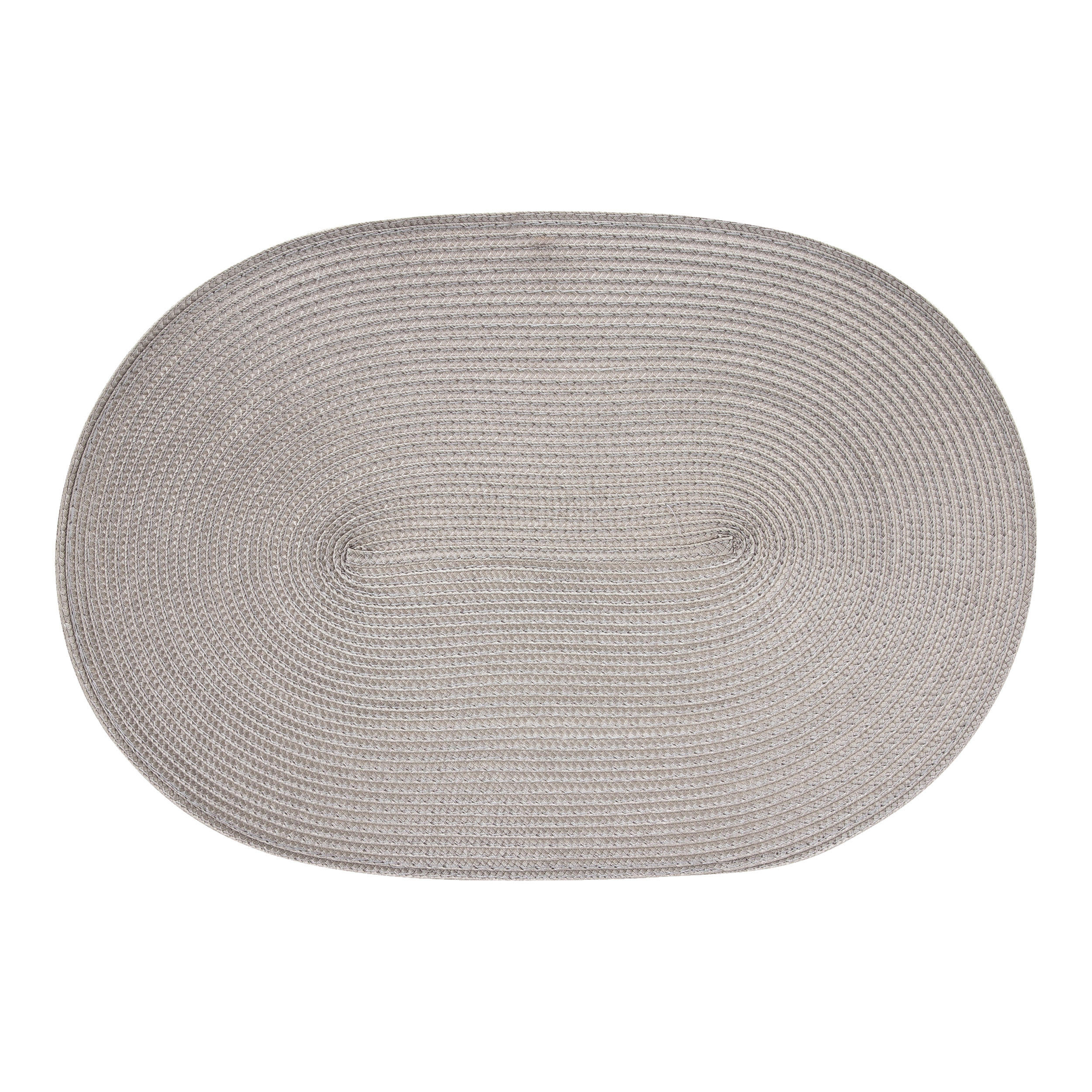 TISCHSET Oval, Kunstfaser, Grau, 45 x 31 cm - Grau, Kunststoff (45/31/1cm) - Continenta