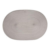 TISCHSET Oval, Kunstfaser, Grau, 45 x 31 cm - Grau, Kunststoff (45/31/1cm) - Continenta