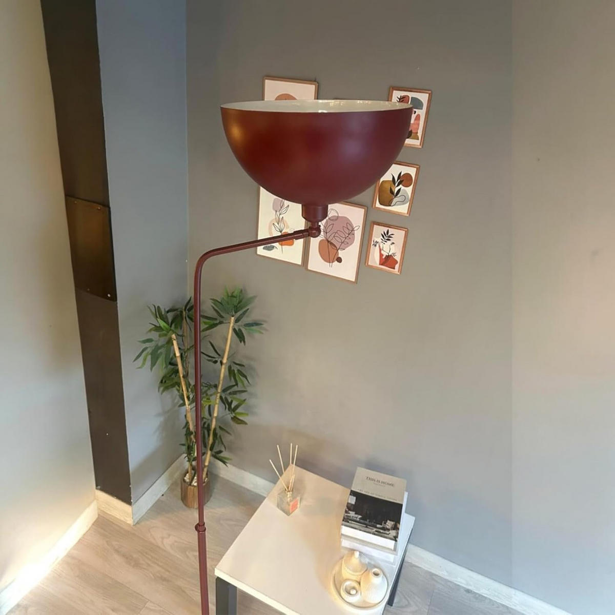 STEHLAMPE Norek - Bordeaux, Metall (37/37/170cm) - Bamyum