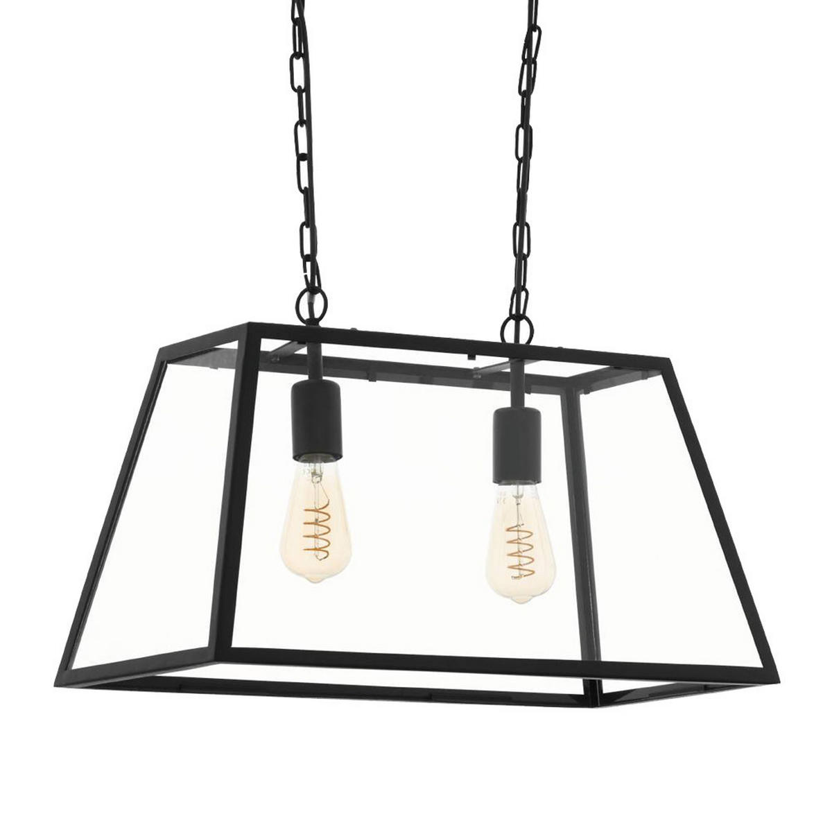 HÄNGELEUCHTE AMESBURY Stahl Schwarz - Schwarz, Glas (57/30/110cm)