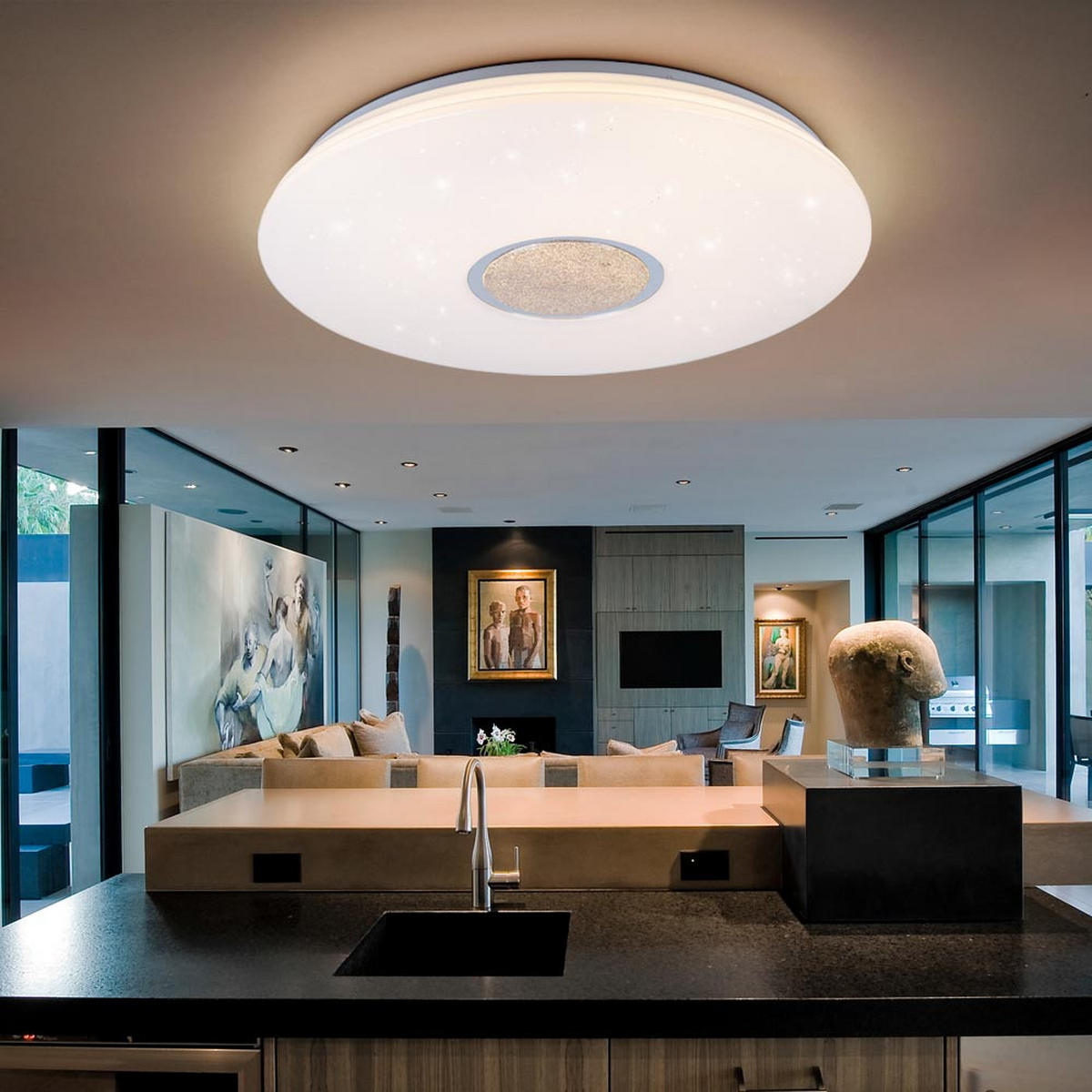 LED DECKENLEUCHTE Albury Weiß Kunststoff - Weiß, Kunststoff (59/59/9cm) - Nowa