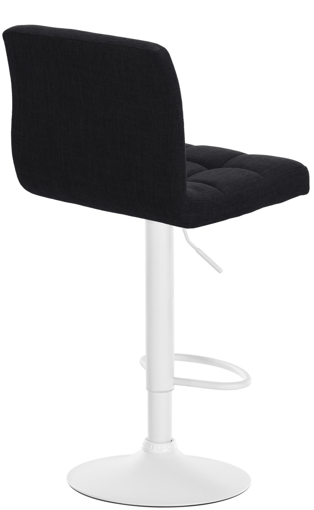 BARHOCKER Cala Stoff weiß schwarz - Schwarz/Weiß, Textil/Metall (46/114/47cm) - TPFLiving