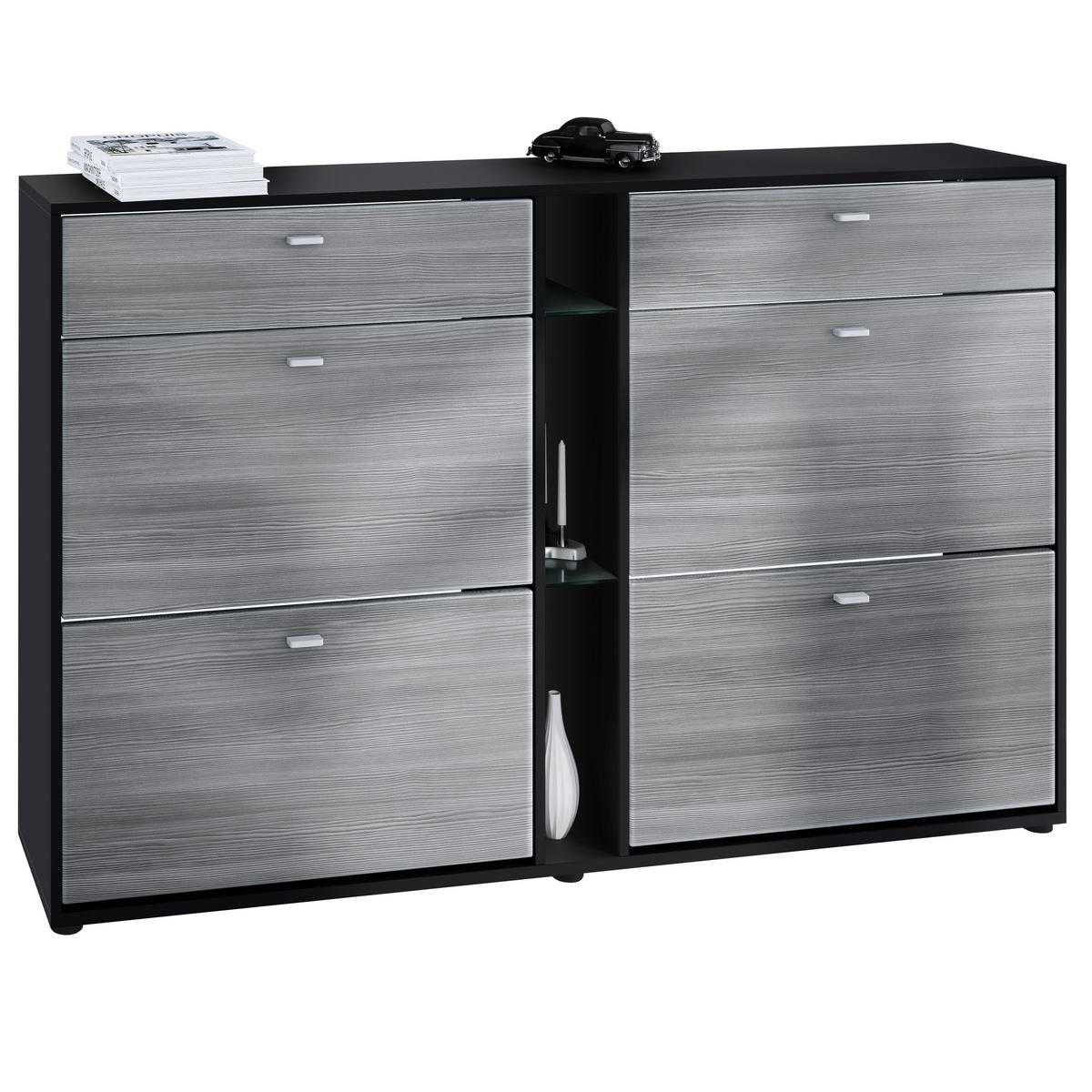 SCHUHSCHRANK Today Fronten in Avola-Anthrazit - Anthrazit, Holzwerkstoff (155.5/95/28cm) - Vladon