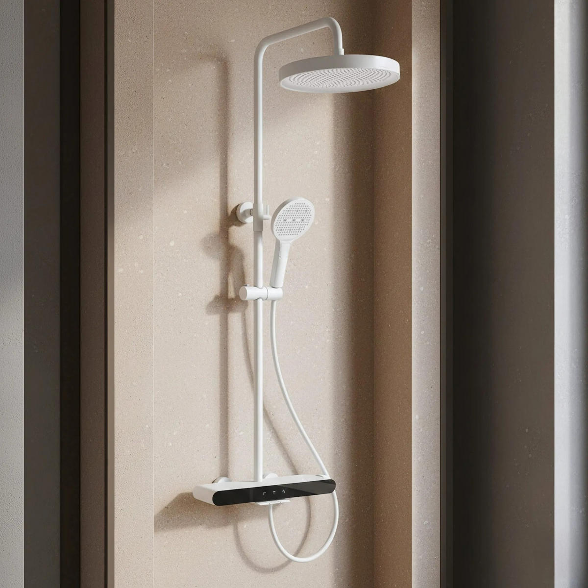 DUSCHGARNITUR Rea Farel White - Weiß, Metall (15.5/128/40cm) - REA