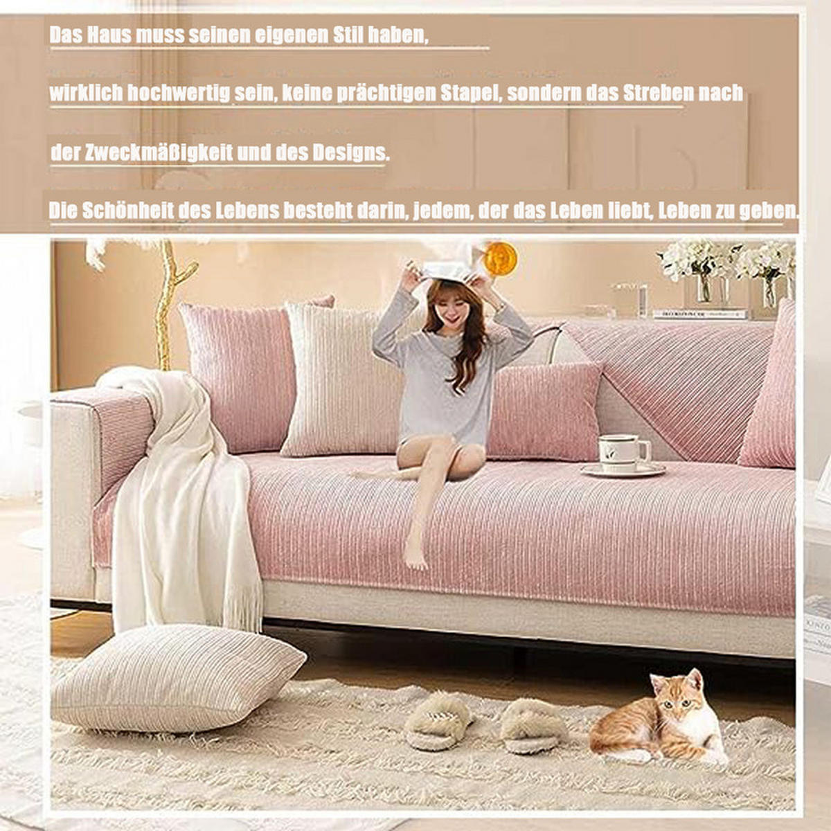 SOFAÜBERWURF Rosa 1 Stück - Pink, Textil (70/210cm) - OBOSOE