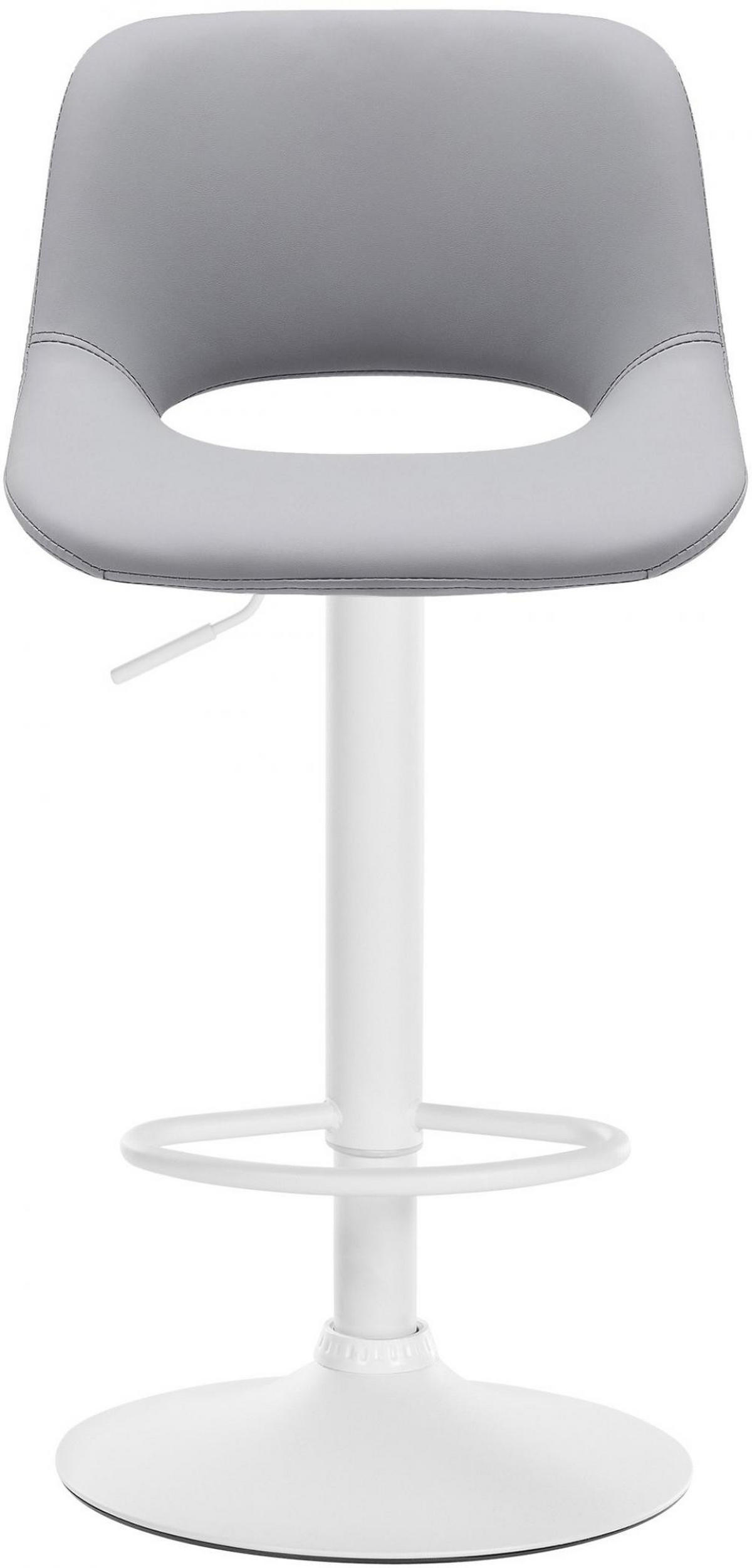 BARHOCKER Lederlook grau - Grau, Textil (42/86/46cm) - CLP