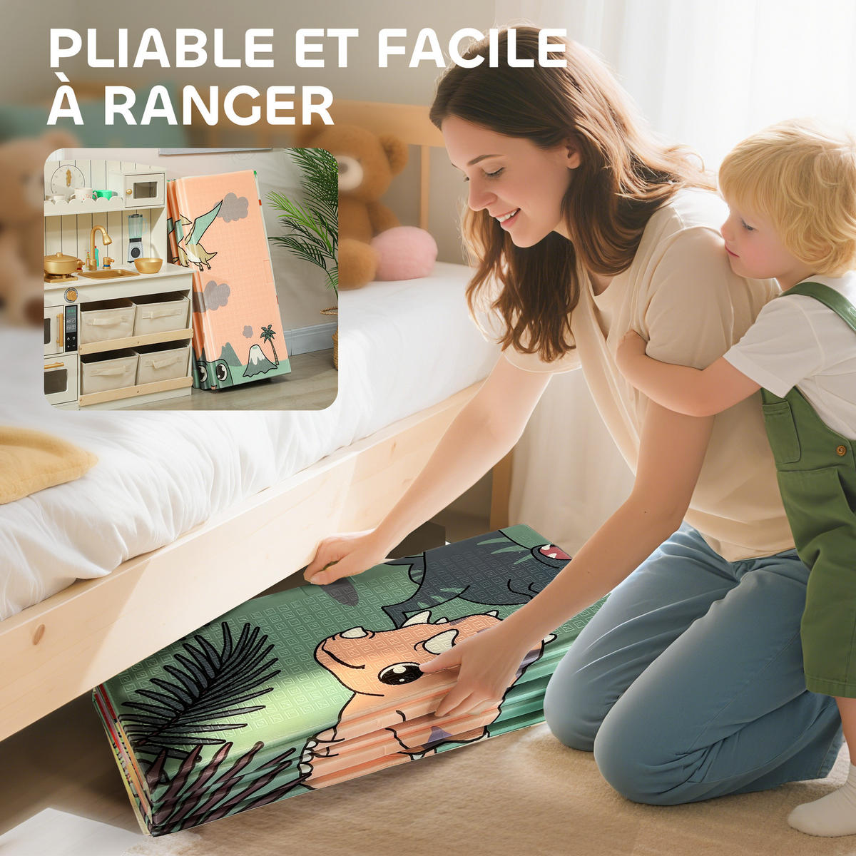 SPIELMATTE DE-18928 faltbarer Laufstall, 196x176 cm Multicolor - Multicolor, Kunststoff (176/196cm) - ComfortXL