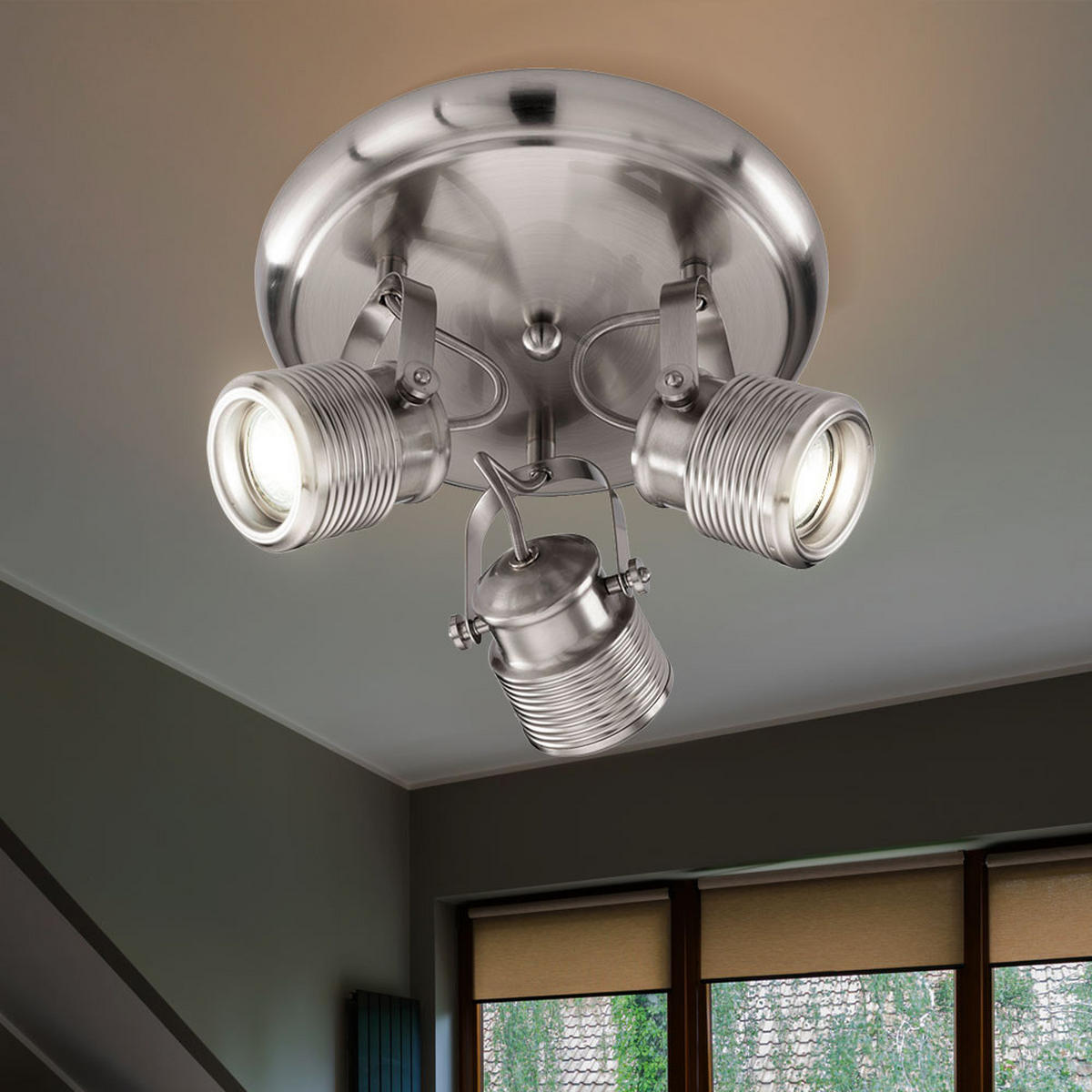 LED DECKENLEUCHTE Nickel-matt Silber - Silberfarben, Metall (25/15/25cm)