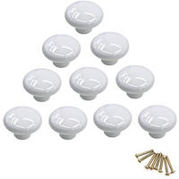 SCHRANKKNOPF Keramik Weiß 10er-Set - Weiß, Keramik (3/3/3cm)