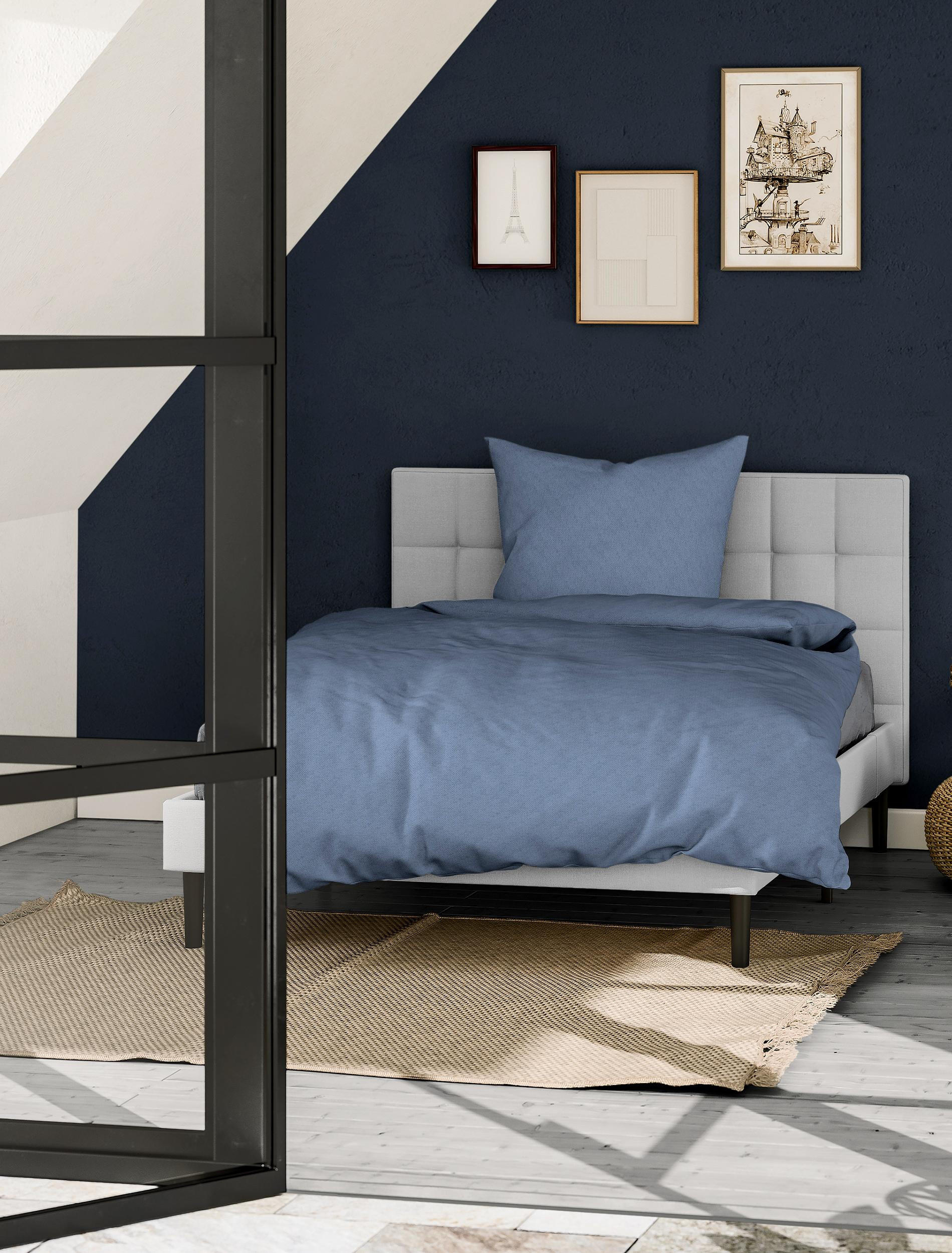 BETTWÄSCHE Biber 3292 - Blau, Textil (135/200cm) - Bierbaum