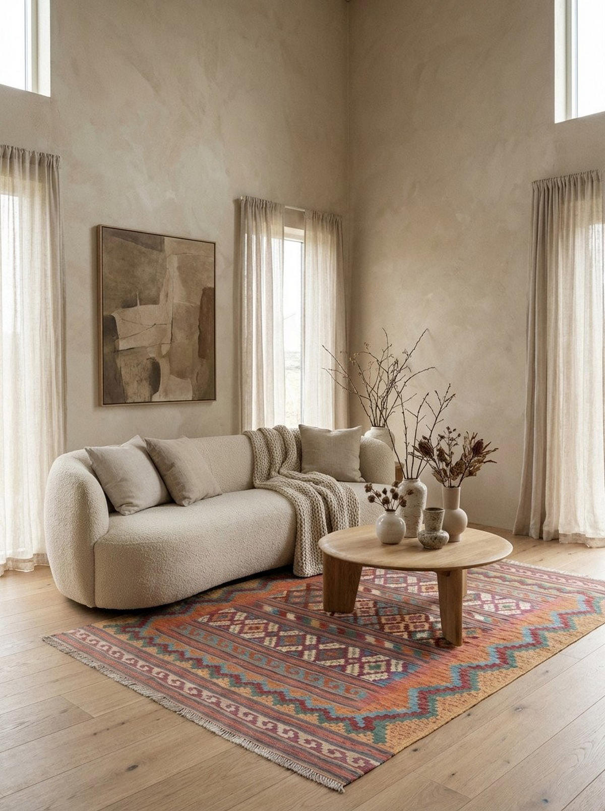 HANDWEBTEPPICH Sumak Sirdjan Mehrfarbig 219/155 cm Schurwolle - Multicolor, Textil (155/219cm) - Looma