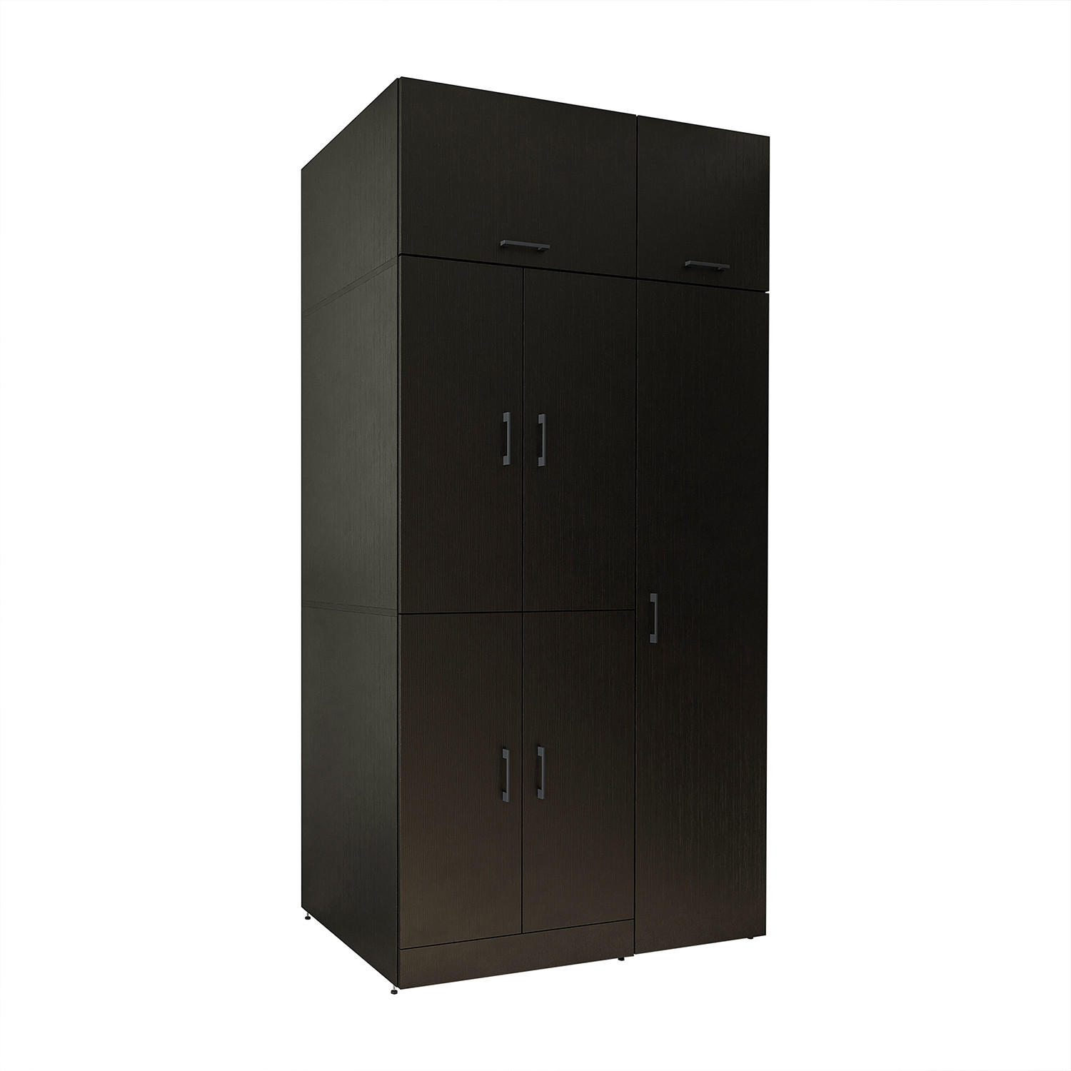 WASCHMASCHINENSCHRANK DORA-II 115cm Breit, 230cm Hoch - Schwarz, Holzwerkstoff (115/230/73.8cm)