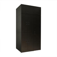 WASCHMASCHINENSCHRANK DORA-II 115cm Breit, 230cm Hoch - Schwarz, Holzwerkstoff (115/230/73.8cm)