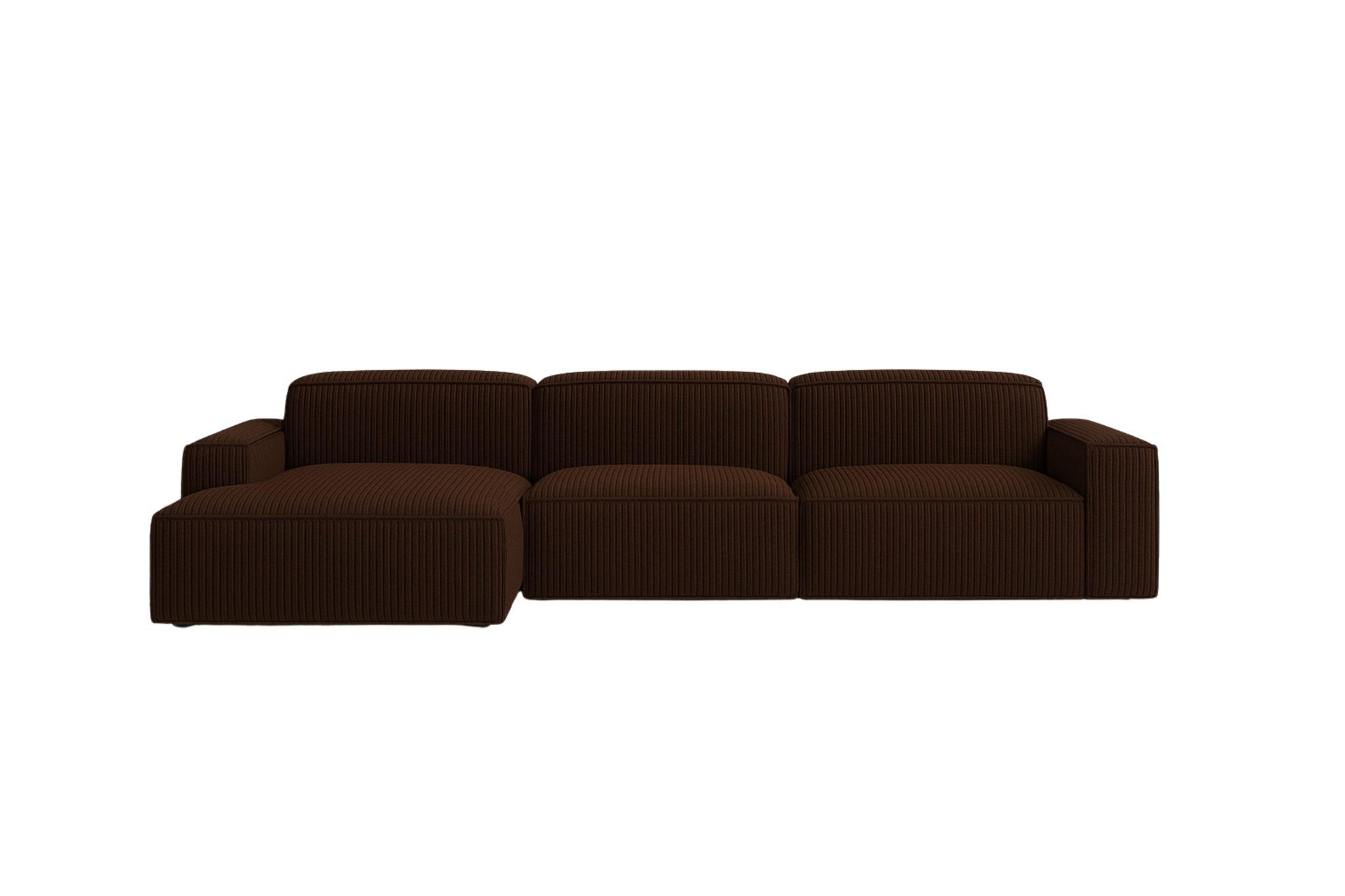 ECKSOFA Cursal L-Form, Stoff Poso, Braun, Links - Braun, Holz (284/166cm) - Kaiser Möbel