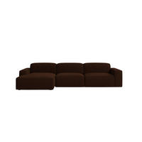 ECKSOFA Cursal L-Form, Stoff Poso, Braun, Links - Braun, Holz (284/166cm) - Kaiser Möbel