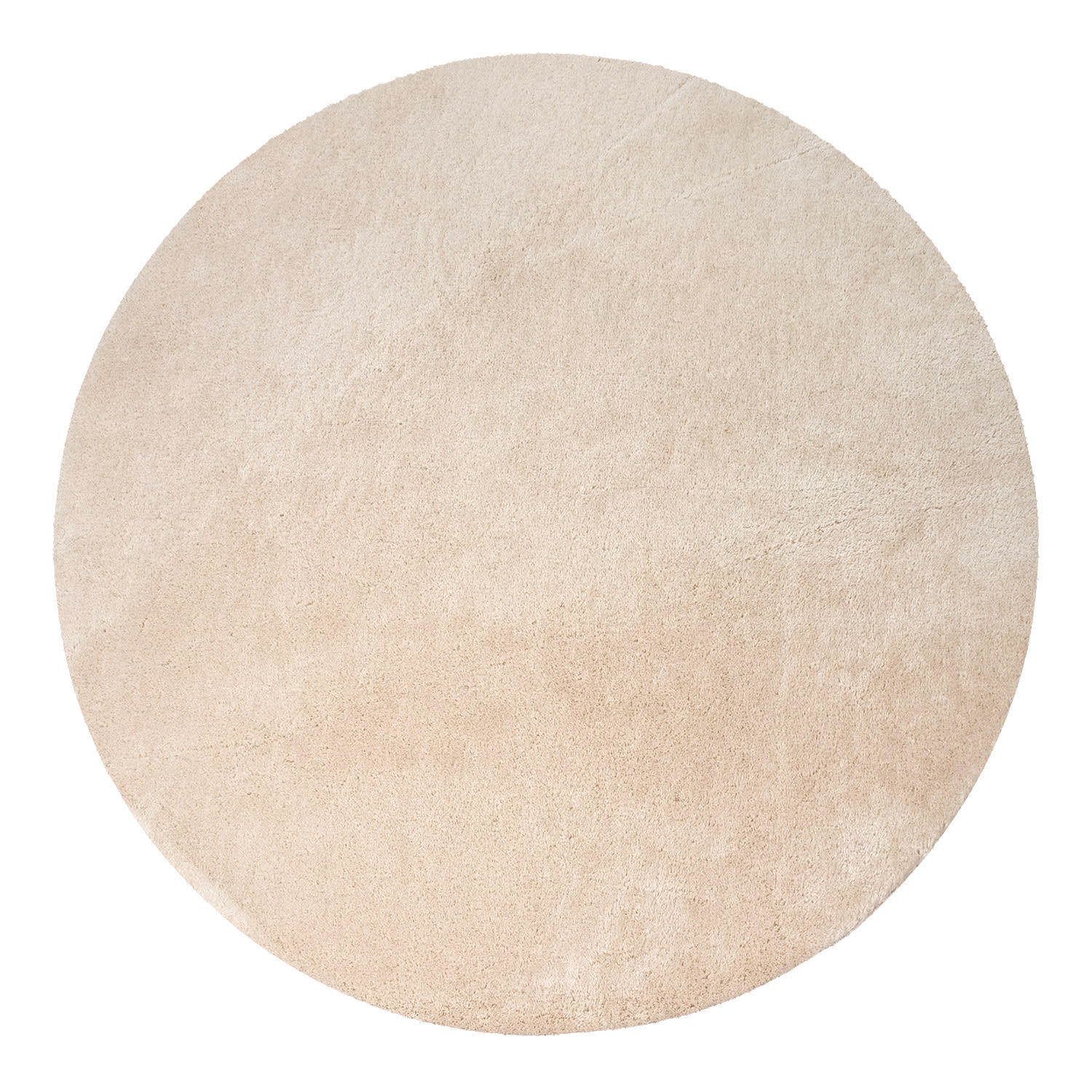 TEPPICH Kurzflor waschbar Unifarben Wohnzimmer schmutzabweisend Beige Rund 120D - Beige, Textil (120/120cm) - KADIMA DESIGN
