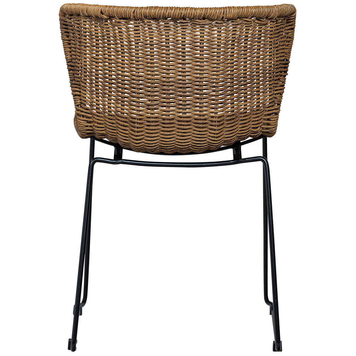 GARTENSTUHL - Polyrattan / Eisen - Braun / Schwarz - Schwarz/Braun, Naturmaterialien/Metall (55/78/54cm) - home24