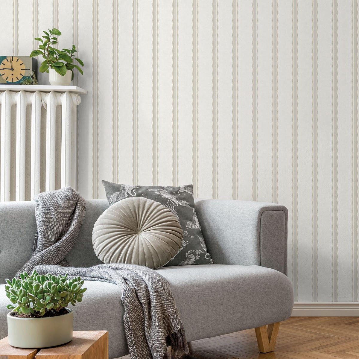 TAPETE breite Streifen 53 cm x 10 m - Beige, Papier (53/1000cm) - Sanders & Sanders