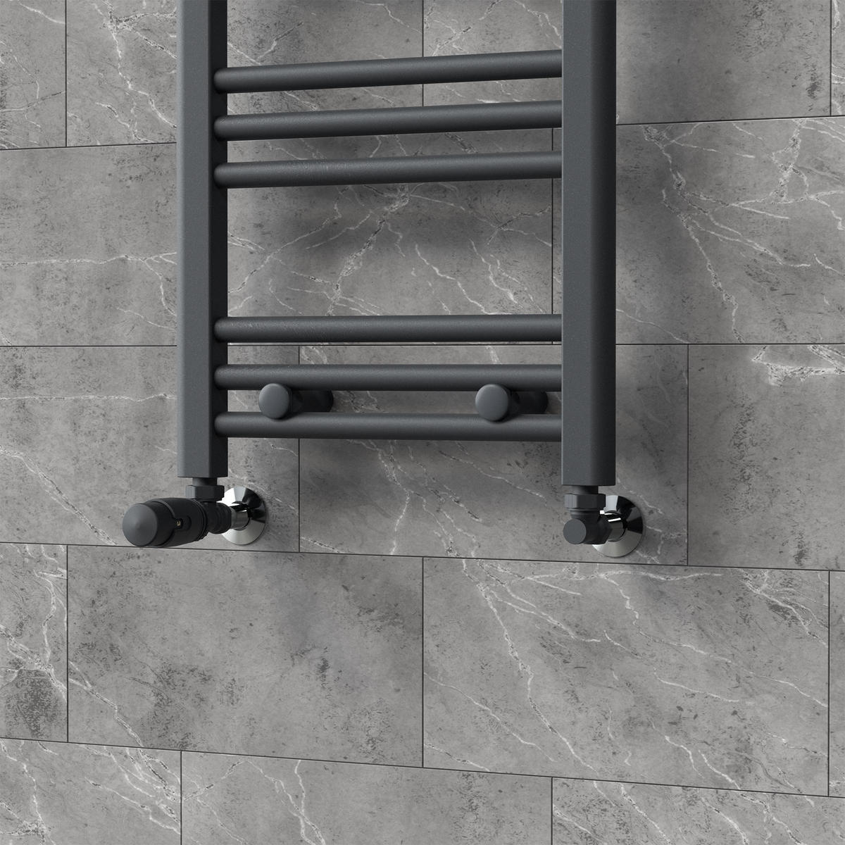 VENTIL K RADIÁTORU 1/2 palce topenní ventil pro radiátory, rohový ventil, antracit - antracitová, kov (3/3.9/4.3cm) - LuxeBath