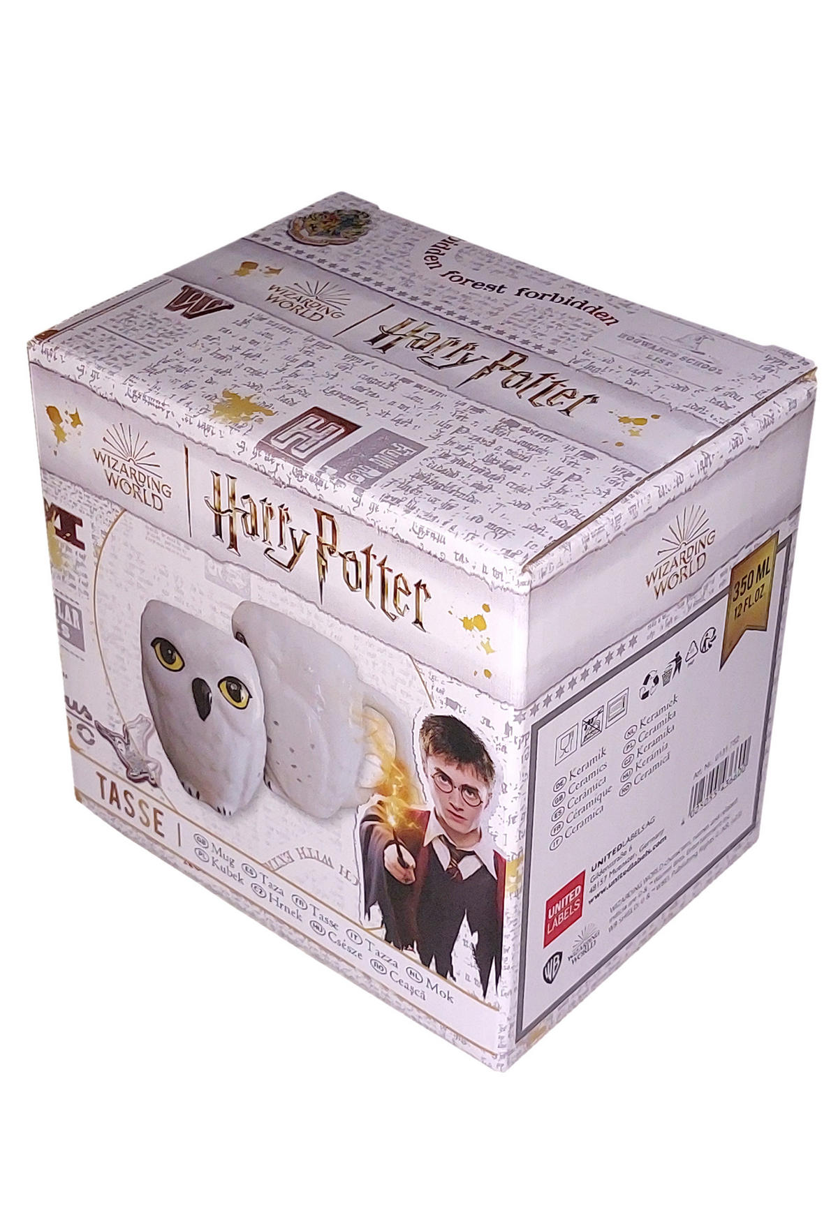 KAFFEEBECHER Harry Potter Hedwig in Geschenkbox Weiß 10,5 x 12,5 x 8,5 cm 350 ml - Weiß, Keramik (0.35L) - United Labels