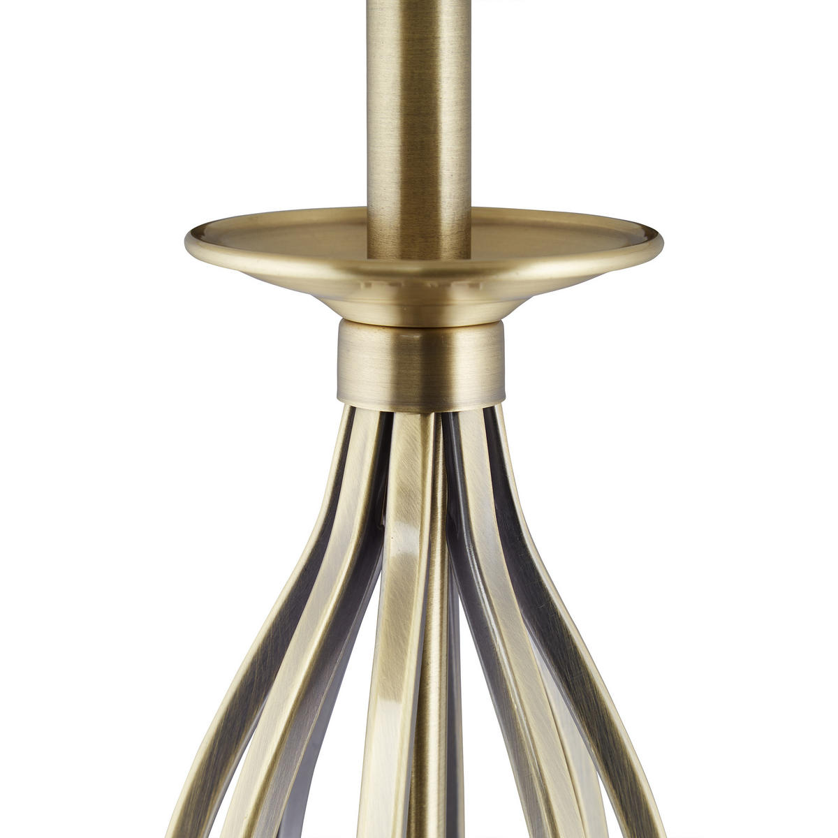 SCHIRMLAMPE - Goldfarben, Textil/Metall (39/39/158cm) - Relaxdays