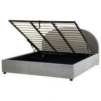 BETT mit Stauraum 180x200 cm Grau Vaucluse - Hellgrau, Textil (180/200cm) - Beliani