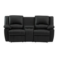 RELAXSOFA - 2 Personen - Leder - Schwarz - - Schwarz, Leder (201/97/95cm) - Vente-Unique