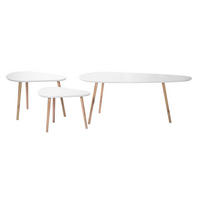 BEISTELLTISCH in weiß und in Holzoptik - 3er set - 103/50/42 cm - Weiß, Holzwerkstoff (103/50/42cm) - Calicosy