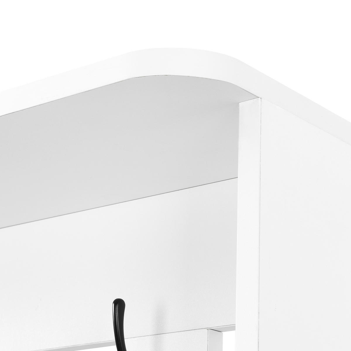 SCHUHSCHRANK aus MDF 180x100x35cm in Weiß mit Sitzbank & Stecktafel - Weiß, Holzwerkstoff (100/180/35cm) - Modfu