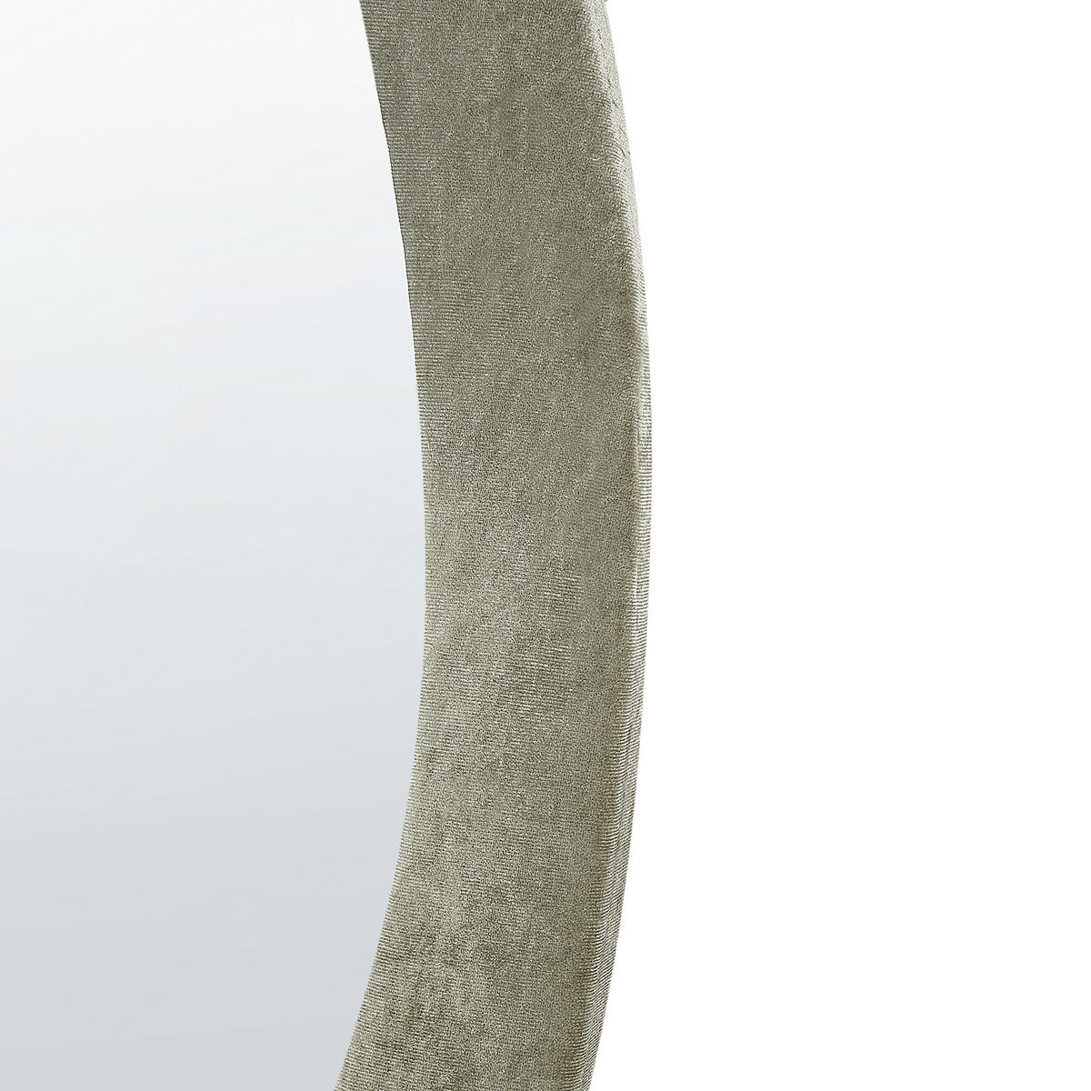 WANDSPIEGEL Samtstoff olivgrün asymmetrisch 59/90 cm Lenax - Grün, Textil (59/90/2cm) - Beliani