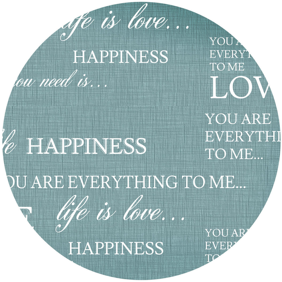 BETTWÄSCHE - Renforce Love Happiness 135x200cm - Türkis, Textil (135/200cm) - Bestlivings