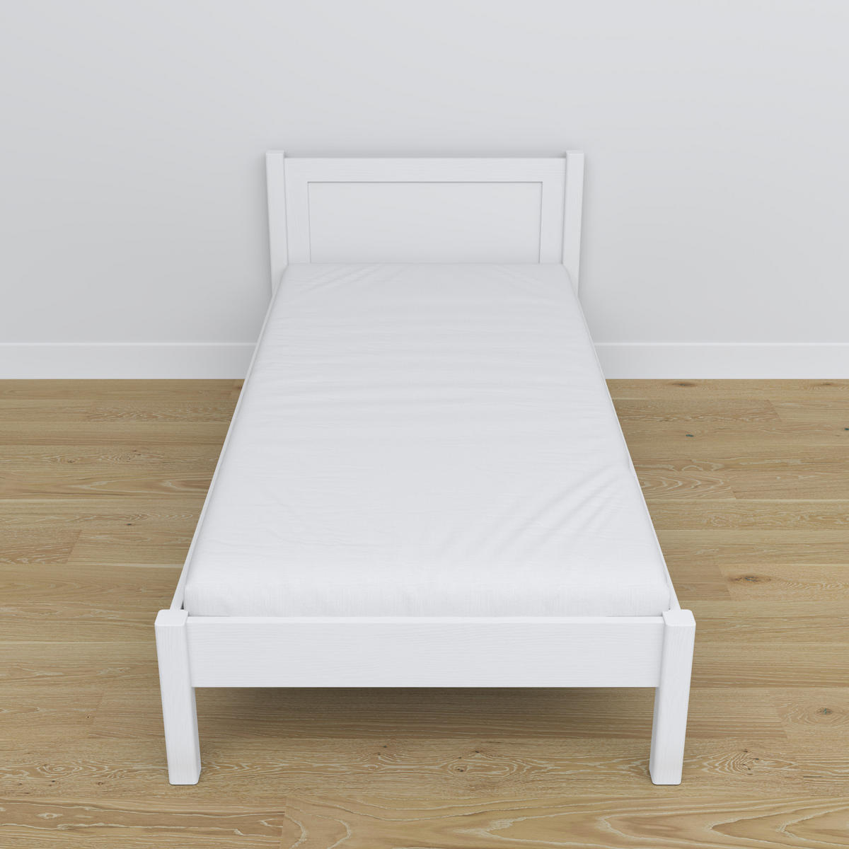BETT N02 Weiß 80/190 - Weiß, Naturmaterialien/Holz (80/190cm) - N-Wood
