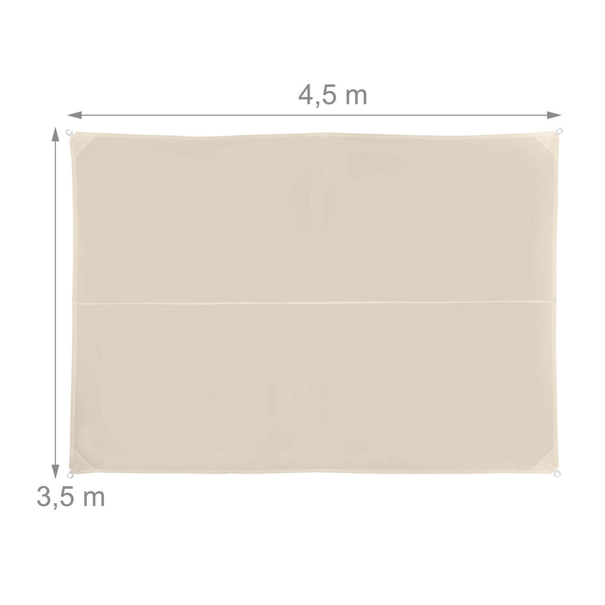 STÍNÍCÍ plachta - béžová, kov/textil (450/350cm) - Relaxdays