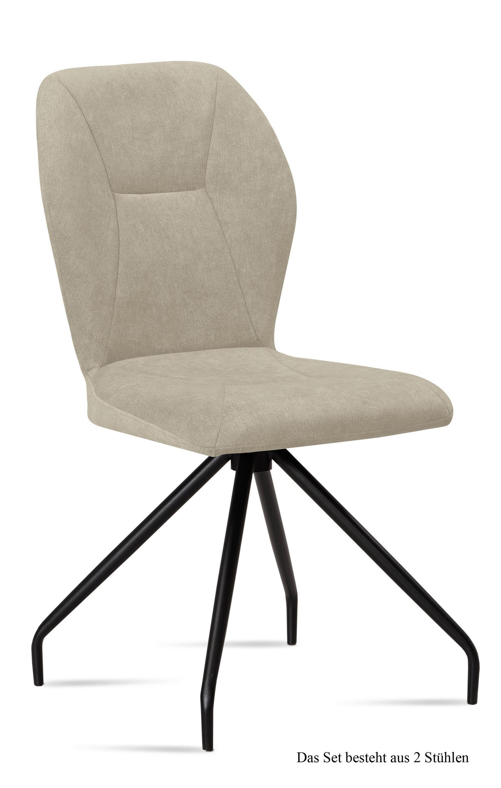 ESSZIMMERSTUHL (2er-Set) Dinnie 51x92x60 Schwarz/Natur - Schwarz/Naturfarben, Kunststoff (60/92/51cm) - 58aufmkessel