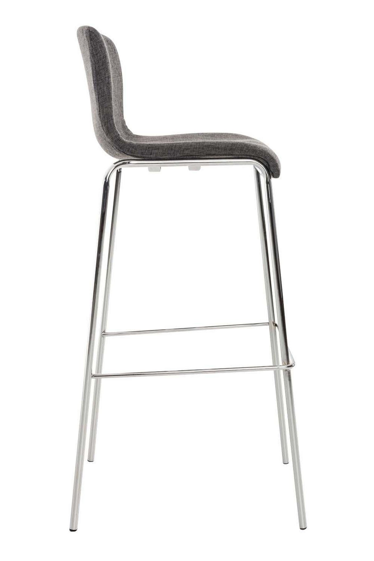 BARHOCKER Stoff Hellgrau - Chromfarben/Hellgrau, Textil/Metall (43/100/48cm) - CLP