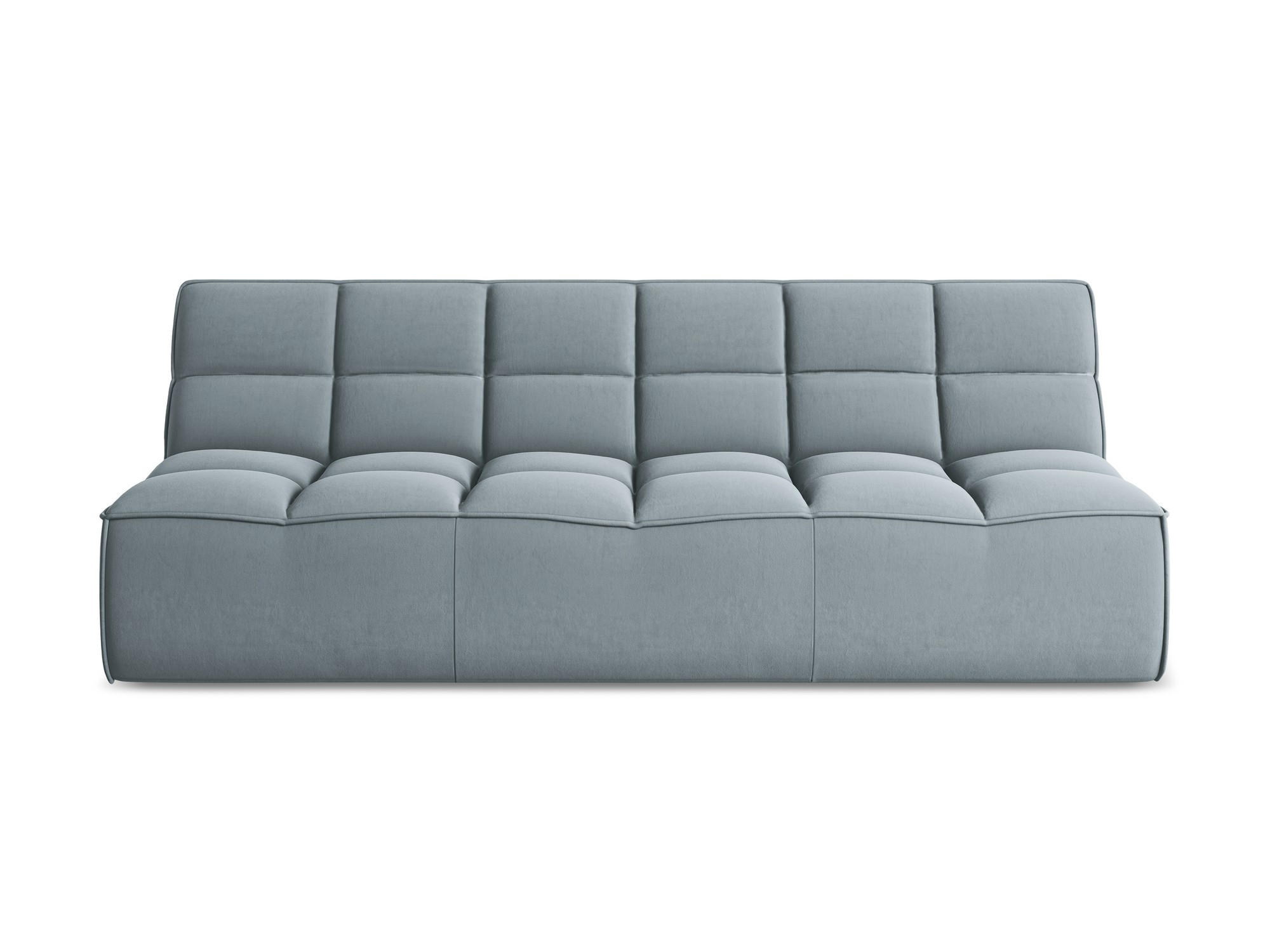 3-SITZER SOFA Samt Stoff Blau - Blau/Schwarz, Kunststoff/Textil (210/75/93cm) - Makamii