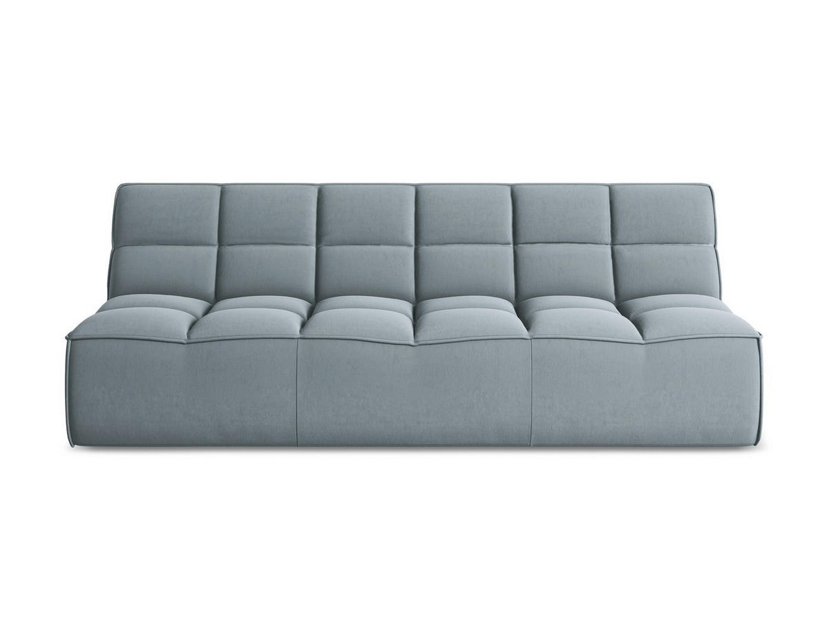 3-SITZER SOFA Samt Stoff Blau - Blau/Schwarz, Kunststoff/Textil (210/75/93cm) - Makamii
