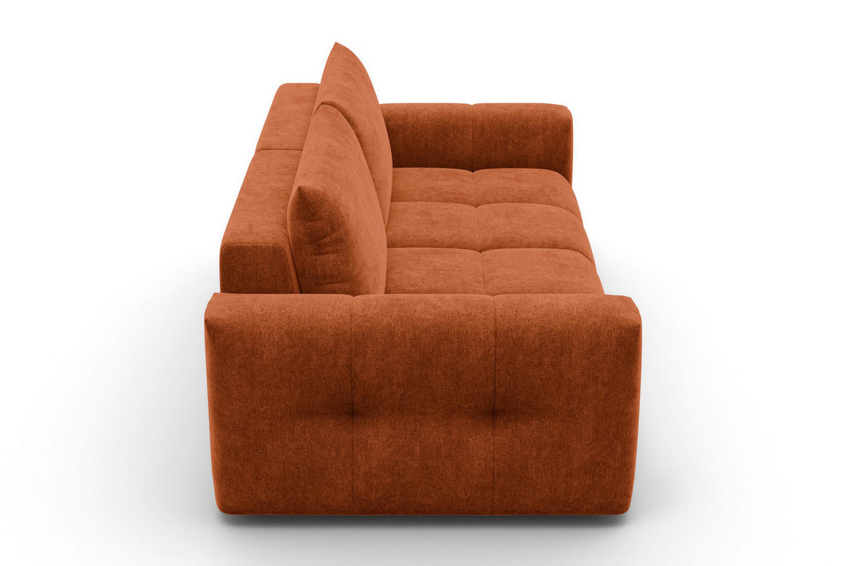 SOFA VERONA 3-Sitzer, Orange - Schwarz/Orange, Holz/Textil (224/83/110cm) - Courtois Laville