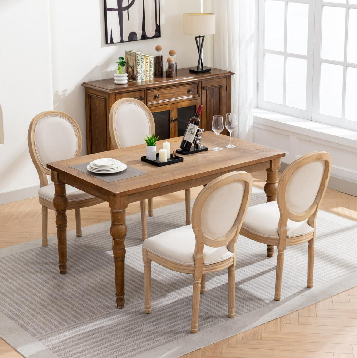 ESSZIMMERSTUHL im französischen Stil 2er-Set Massivholz Beige - Beige, Holz (49/95/59.5cm) - Meubliv