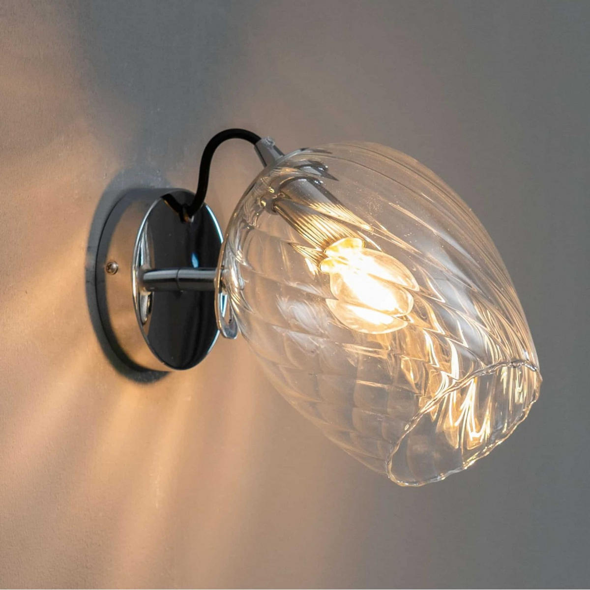 WANDLEUCHTE Cassia, Transparant, 23cm - Transparent, Glas (14/23/22cm) - KOSILUM