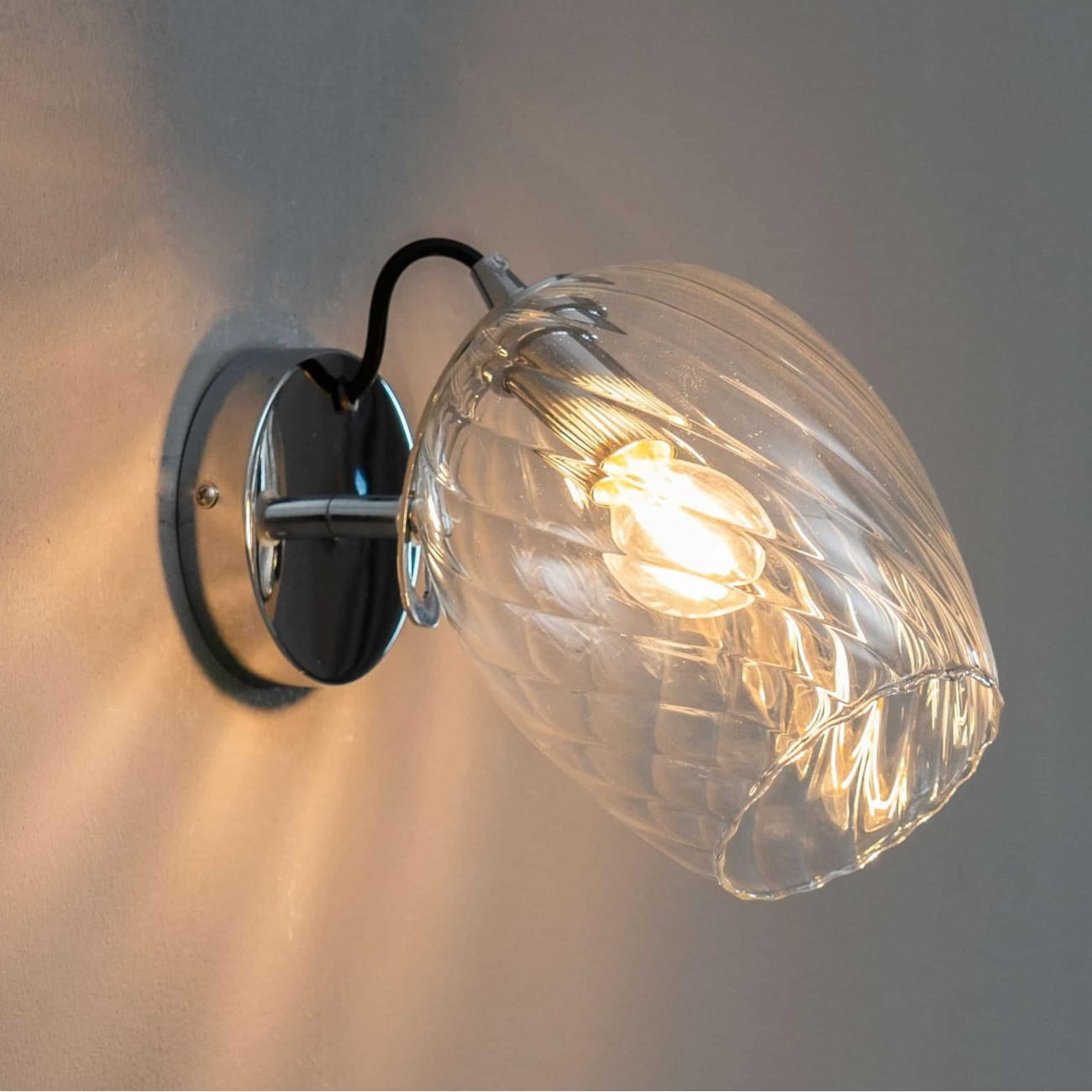 Thumbnail - Kosilum Wandleuchte, Transparent, Glas, 14x23x22 cm, Lampen & Leuchten, Innenbeleuchtung, Wandleuchten