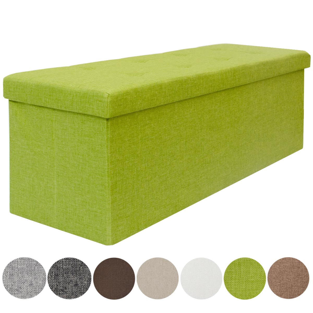 SITZBANK Faltbar, 110/38/38 cm, mit 2 Trennwänden, 120 Liter, Grün - Grün, Kunststoff (38/38/110cm) - Dunedesign