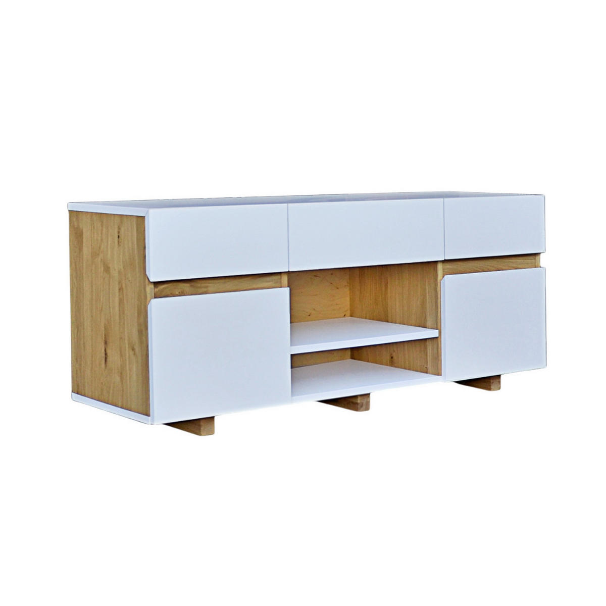 TV-SCHRANK für das Wohnzimmer DORIS - Eichefarben, Holz (130/55/32cm) - Rawood Furniture