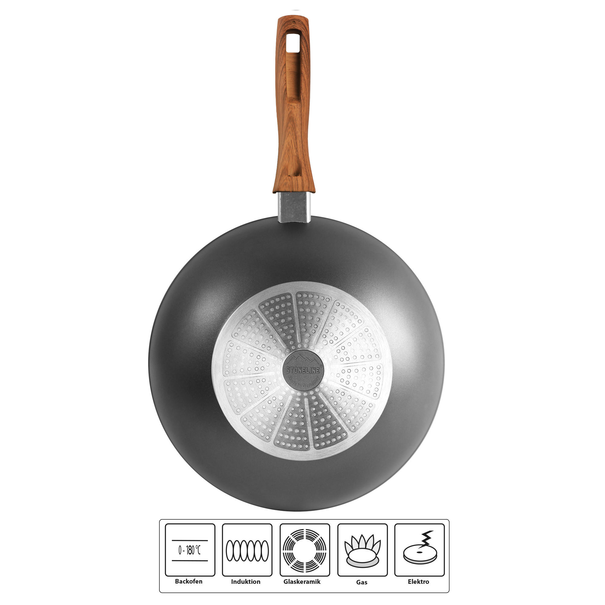 WOK - Braun/Grau, Metall (30cm) - Stoneline